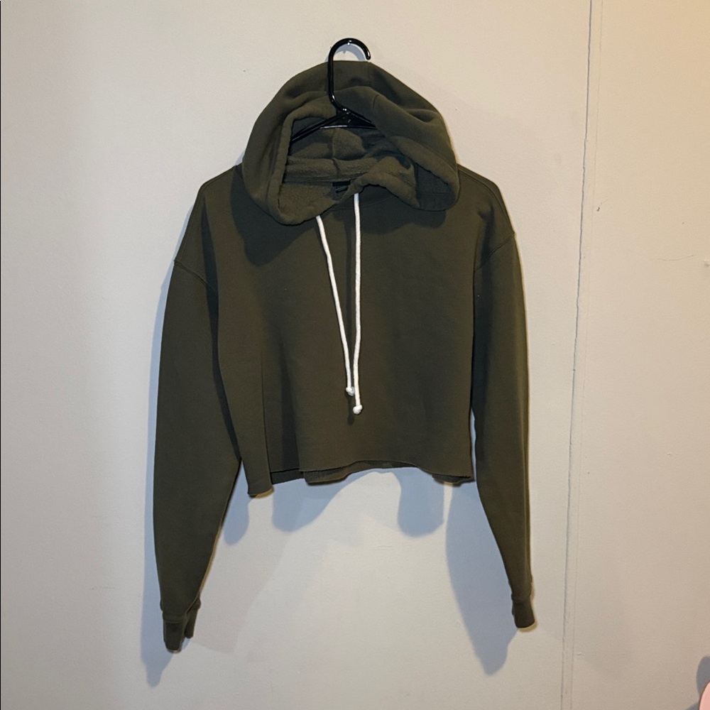 Wild Fable Forest Green Cropped Hoodie